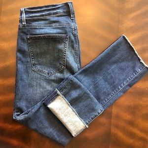 Ann Taylor Straight Leg raw hem denim jeans sz 4